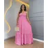 Vestido Longo Mini Decote V - Lastex + Frete Gratis