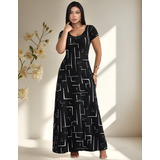 Vestido Longo Moda Evangélica Lindo Barato Malha Viscolycra