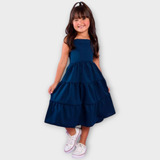 Vestido Longo Moda Infantil Lançamento Tendência Midi Menina