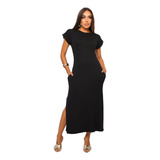 Vestido Longo Moletinho Manga