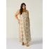 Vestido Longo Plus Size Com Estampa Linda Elegância Floral