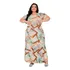 Vestido Longo Premium Com Cinto Estampado E Liso Plus Size