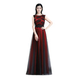 Vestido Longo Preto Marsala