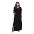 Vestido Longo Princesa Com Fenda Manga 3/4 Elegante Premium