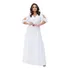 Vestido Longo Princesa Com Fenda Manga 3/4 Elegante Premium