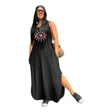 Vestido Longo Regata Preto