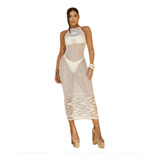 Vestido Longo Resort Croche