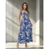 Vestido Longo Resorts De Alça Costa Aberta Estampa Com Bojo