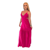 Vestido Longo Rosa Rodado