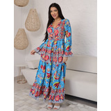 Vestido Longo Seda Com