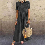 Vestido Longo Solto Manga
