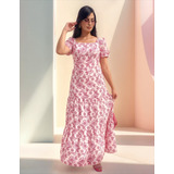 Vestido Longo Tecido Crepinho