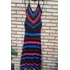 Vestido Longo Tricot Colorido Praia Forrado Moda Brechó