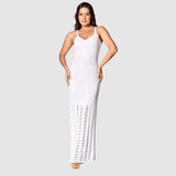 Vestido Longo Tricot Fenda