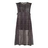 VESTIDO LONGO TULE AMARRAÇÃO CINTURA PÍTON Preto Areia M 