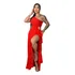 Vestido Longo Um Ombro Só Com Bojo E Fenda Lateral Festa