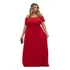 Vestido Longo Vermelho Plus Size Ombro A Ombro Feminino Luxo