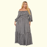Vestido Longo Xadrez Tamanho