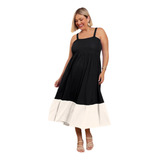 Vestido Longuete Alcas Preto