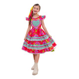 Vestido Luxo Festa Junina Infantil Menina