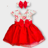 Vestido Luxo Rn A 12 Meses Renda Baby Menina Rn Tule Rodado