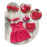 Vestido Luxo Rn Bebê Vestido Renda Faixa Sapato Calcinha