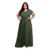 Vestido Madrinha Manga Curta Discreto Cores Fechado Ef