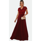 Vestido Madrinha Marsala Rose