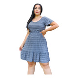 Vestido Malha Fria Com Elástico Confortável Moda Verão