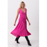 Vestido Malha Midi Franzidos