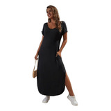 Vestido Manga Gola V
