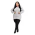 Vestido Manga Longa Moletom Capuz E Punho Na Barra Plus Size