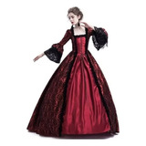 Vestido Medieval Medieval De Renda Com Corte Vintage De Mang
