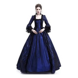 Vestido Medieval Vintage De Renda Com Manga Larga