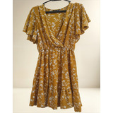 Vestido Medio Florido Amarelo