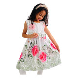 Vestido Menina Infantil Floral Liso Rodada Princesa Lindo