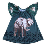 Vestido Meninas Nanai Kyly Estampado Com Mangas Curtas