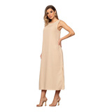 Vestido Mid Linho Misto