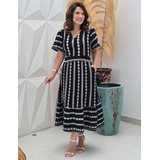 Vestido Midi Algodao Bordado