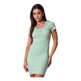 Vestido Midi Canelado Manga