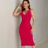 Vestido Midi Canelado Tricô Modal Estilo Nadador Sarah