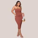 Vestido Midi Colado Tomara