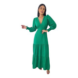 Vestido Midi Com Manga