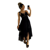 Vestido Midi Croche Tule