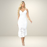 Vestido Midi De Festa Renda Bojo Noiva Alcinha Casamento