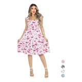 Vestido Midi Decote Quadrado