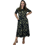 Vestido Midi Deluthi Camuflado