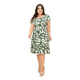 Vestido Midi Feminino Ciganinha Estampado Malha Romântic