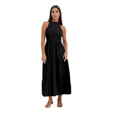 Vestido Midi Feminino Fashion Saia Larga Rodada Três Marias