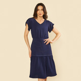 Vestido Midi Feminino Manga